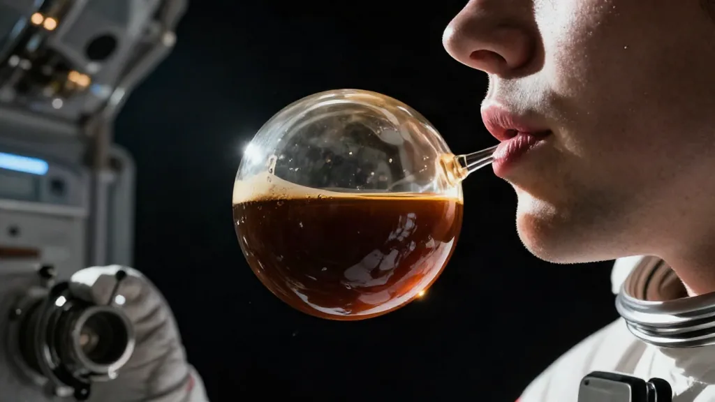 Mare Magnum | Demostración de cómo beber café en el espacio