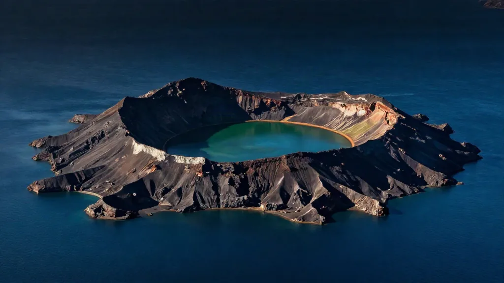 Un lago con una isla con lago en Luzón
