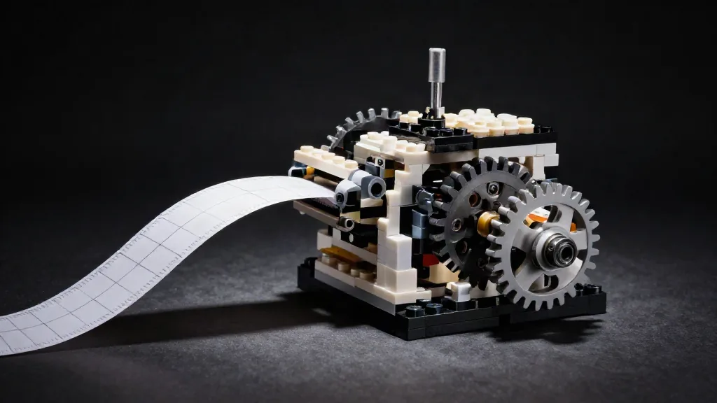 Una máquina de Turing hecha con bloques de Lego