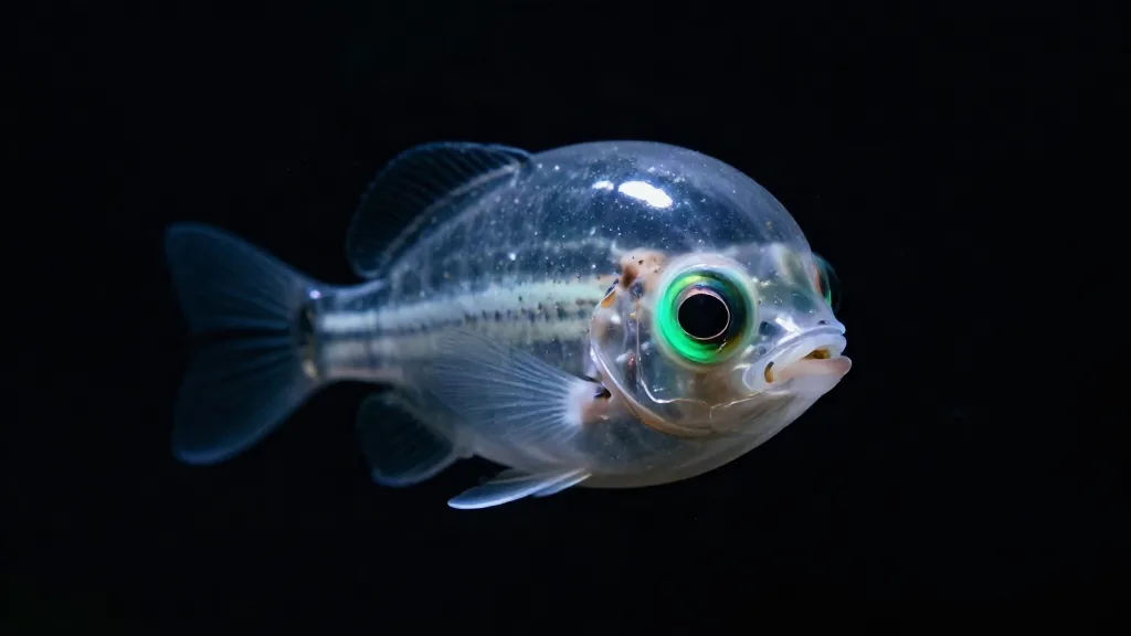 Macropinna microstoma, el pez de cabeza transparente